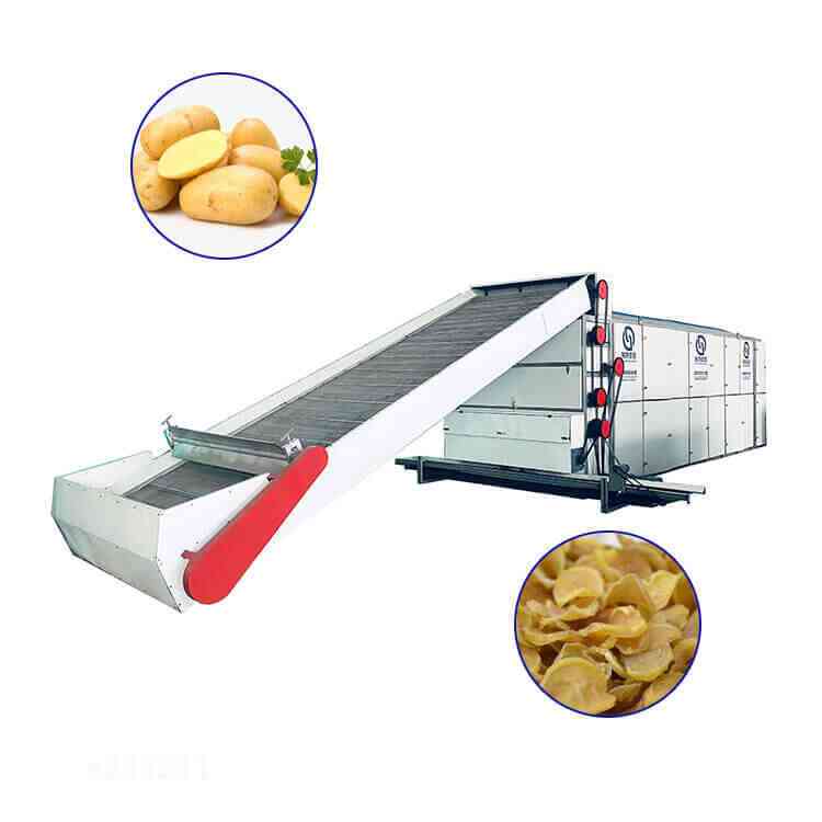potato continuous mesh belt dryer